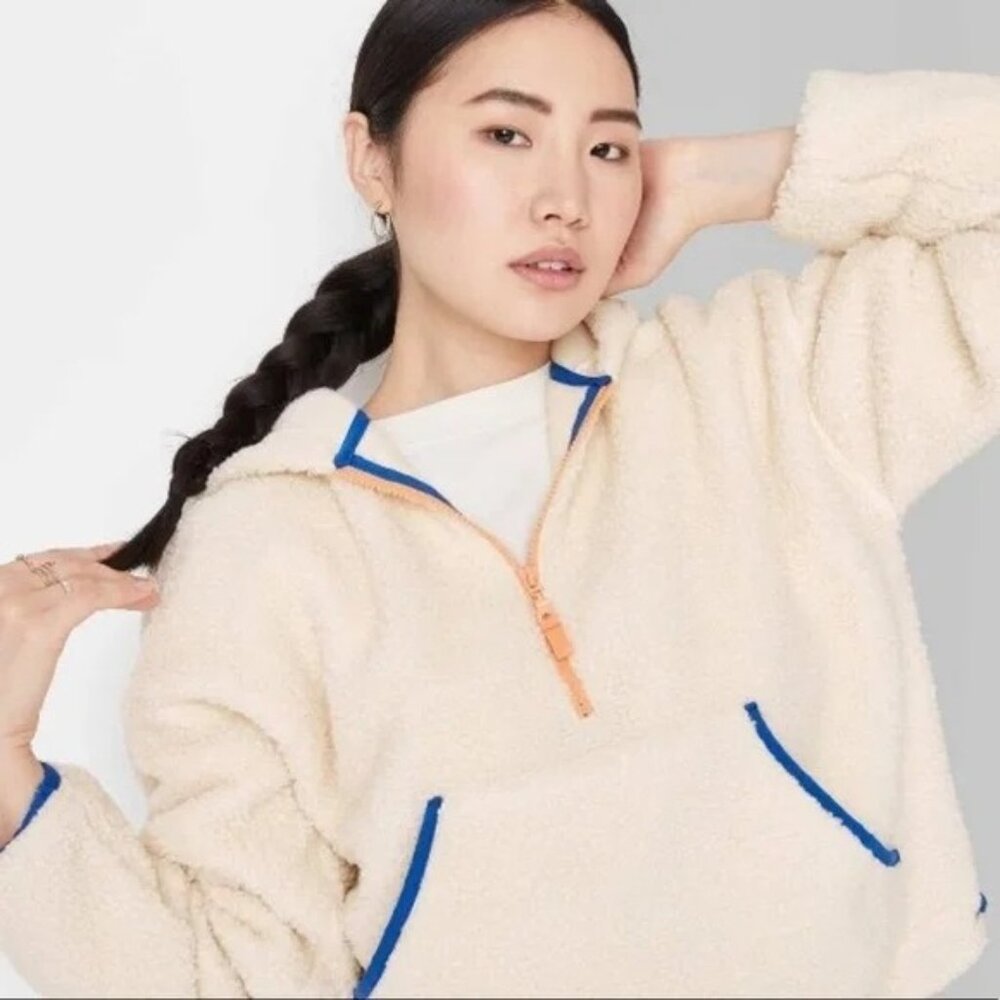 Wild Fable Women's Half-Zip Sherpa Anorak Jacket